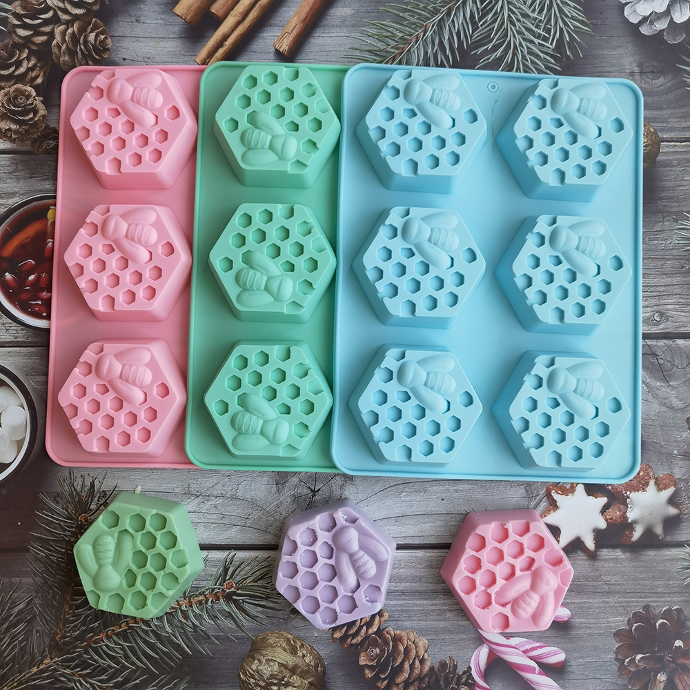 Soap Making Starter Kit - Silicone Hexagonal Bee Soap Mold for