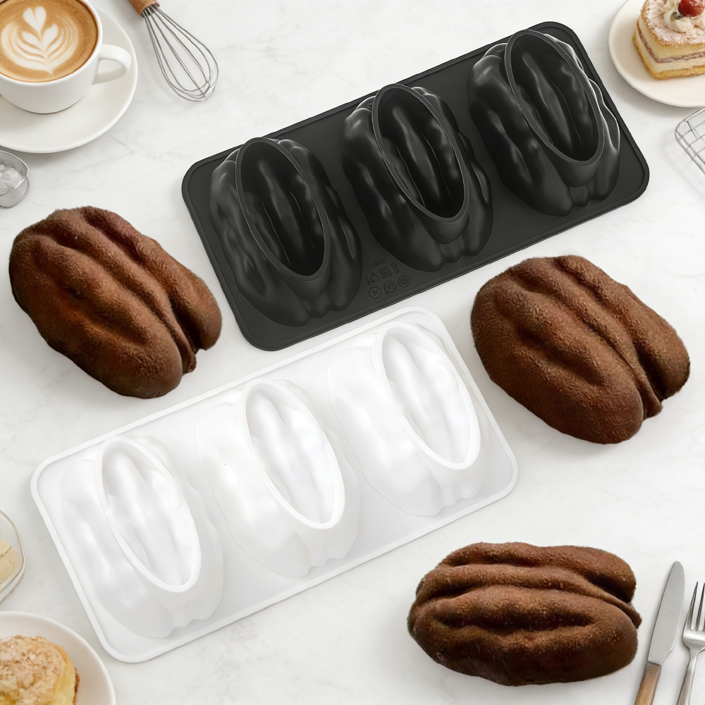Melt Pour Soap Base - 3 Cavity Pecan Silicone Mold Hickory