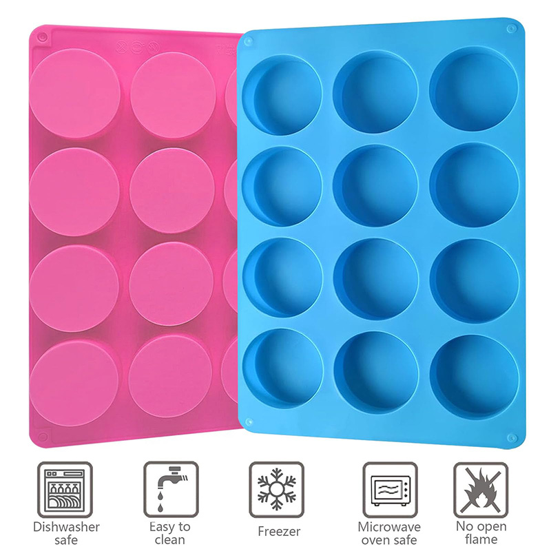 Round Silicone Molds 12-Cavity - Melt Pour Soap Base 评论和价格