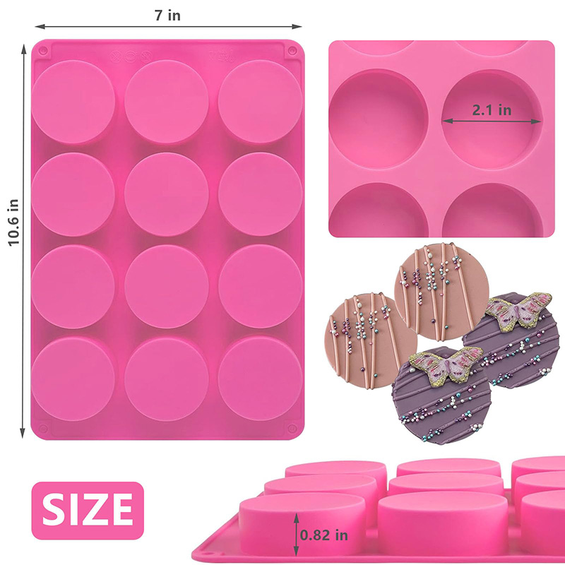 Round Silicone Molds 12-Cavity - Melt Pour Soap Base 评论和价格