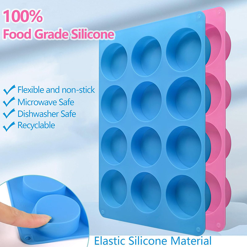 Round Silicone Molds 12-Cavity - Melt Pour Soap Base 评论和价格