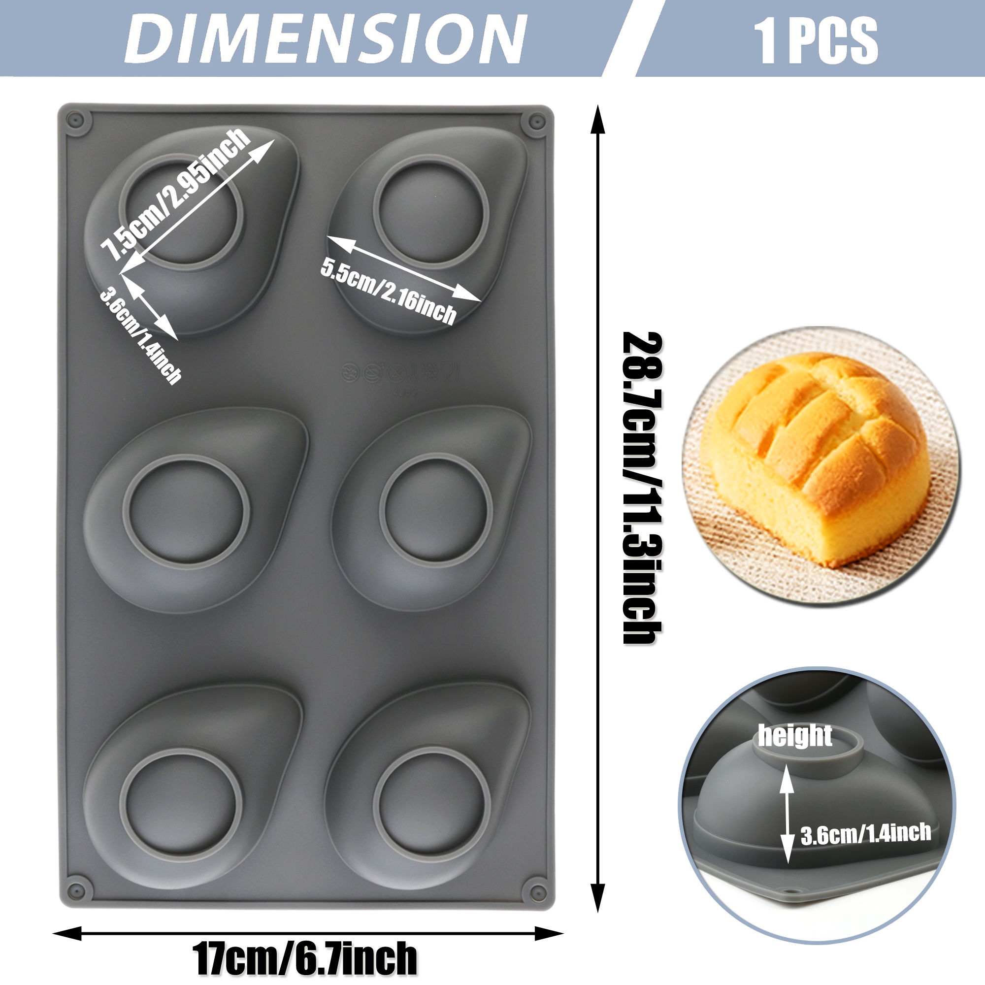 1pcs Gray Thick Silicone Mouss - Melt Pour Soap Base 评论和价格
