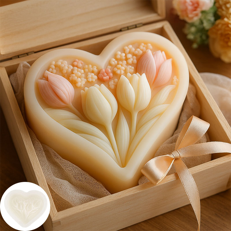 3D heart-shaped tulip silicone - Soap Making Starter Kit 评论和价格