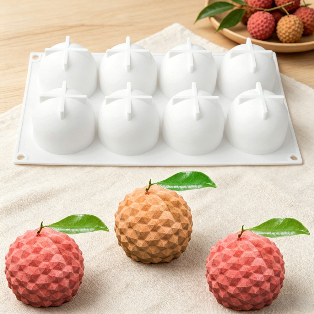 8‑Cavity Lychee Silicone Mold  - Melt Pour Soap Base 评论和价格