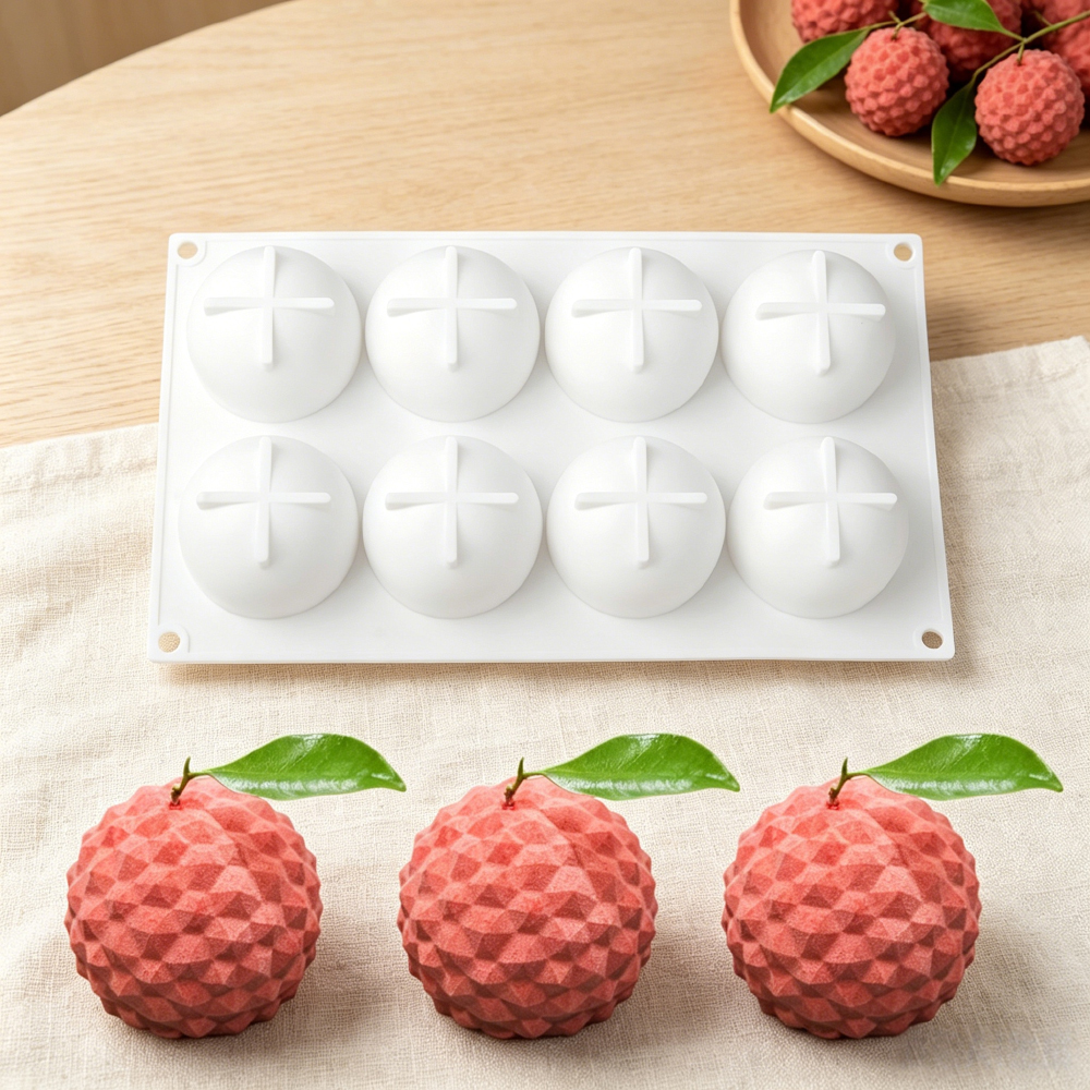 8‑Cavity Lychee Silicone Mold  - Melt Pour Soap Base 评论和价格