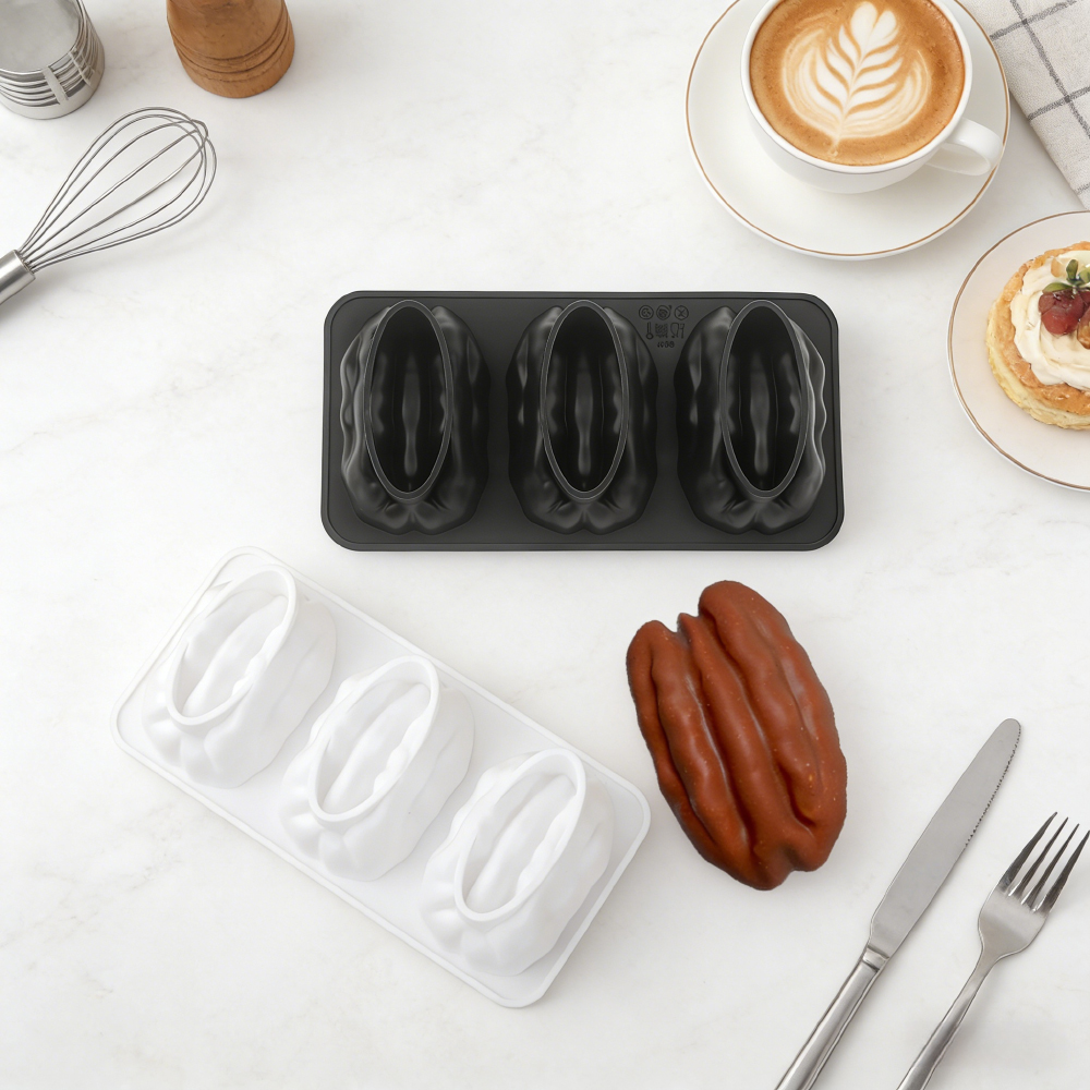 3 Cavity Pecan Silicone Mold H - Melt Pour Soap Base 评论和价格
