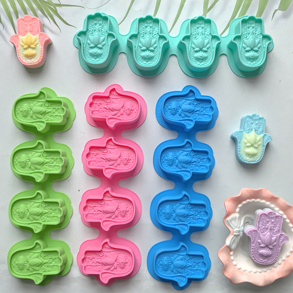 1pc 4-chamber palm soap mold s - Soap Making Starter Kit 评论和价格