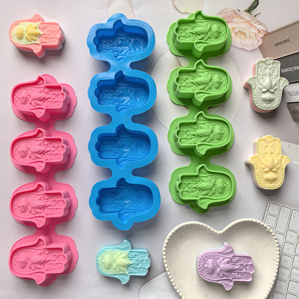 1pc 4-chamber palm soap mold s - Soap Making Starter Kit 评论和价格