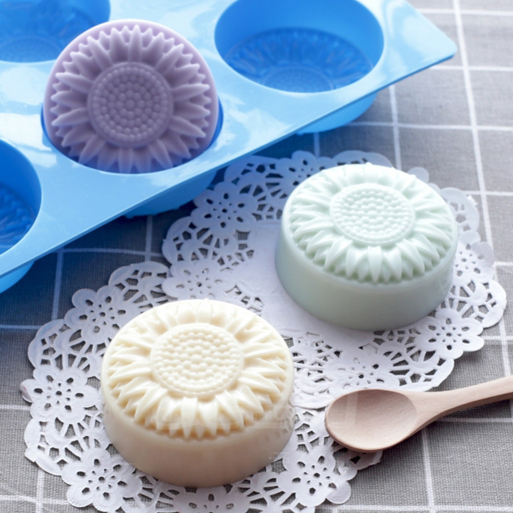6 Cavity Silicone molds Flower - Soap Making Starter Kit 评论和价格