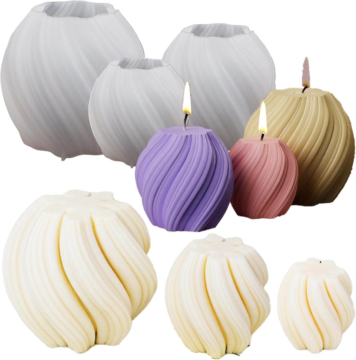 3 Pack Wave Candle Molds - Mul - Soap Making In Home 评论和价格