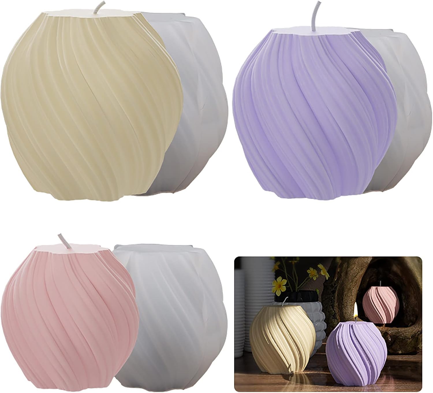 3 Pack Wave Candle Molds - Mul - Soap Making In Home 评论和价格