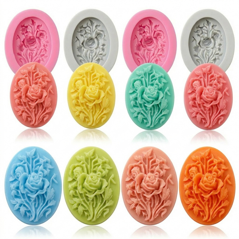 4 Silicone mold with flower sh - Melt Pour Soap Base 评论和价格