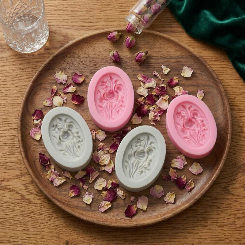 4 Silicone mold with flower sh - Melt Pour Soap Base 评论和价格